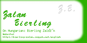 zalan bierling business card